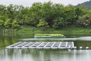 Floating solar energy generation system at San Tin Polder